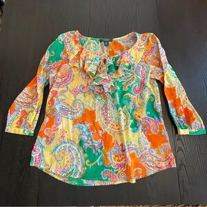 Lauren‎ Ralph Lauren Multicolor Paisley Blouse Size P L/G